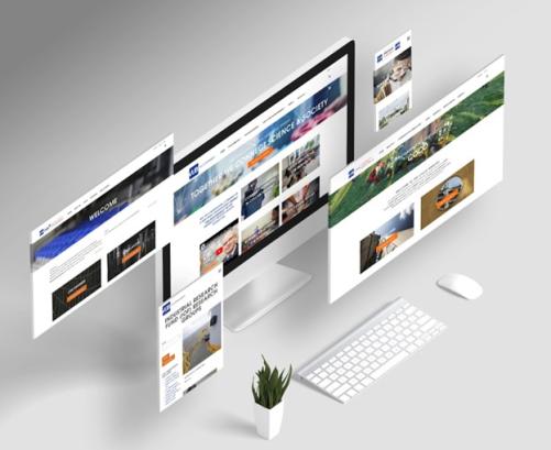 Websites van VUB op verschillende computerschermen